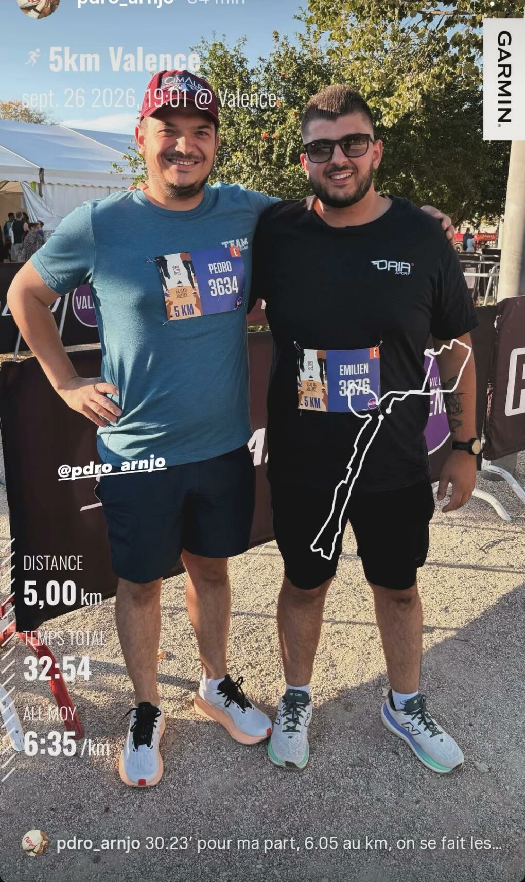 Pierre et Emilien Da Silva, adhérents du club SMLV, au départ du 5 km de Valence 2026